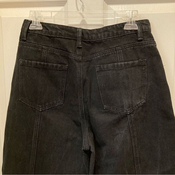 MISSGUIDED Baggy Cropped Black Jeans Size 6 - Picture 5 of 6